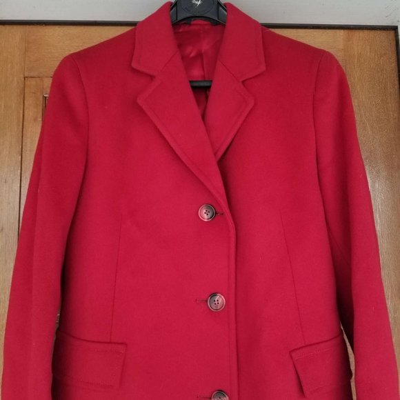 Vintage Wells & Coverly Red Wool Coat - Picture 4 of 16